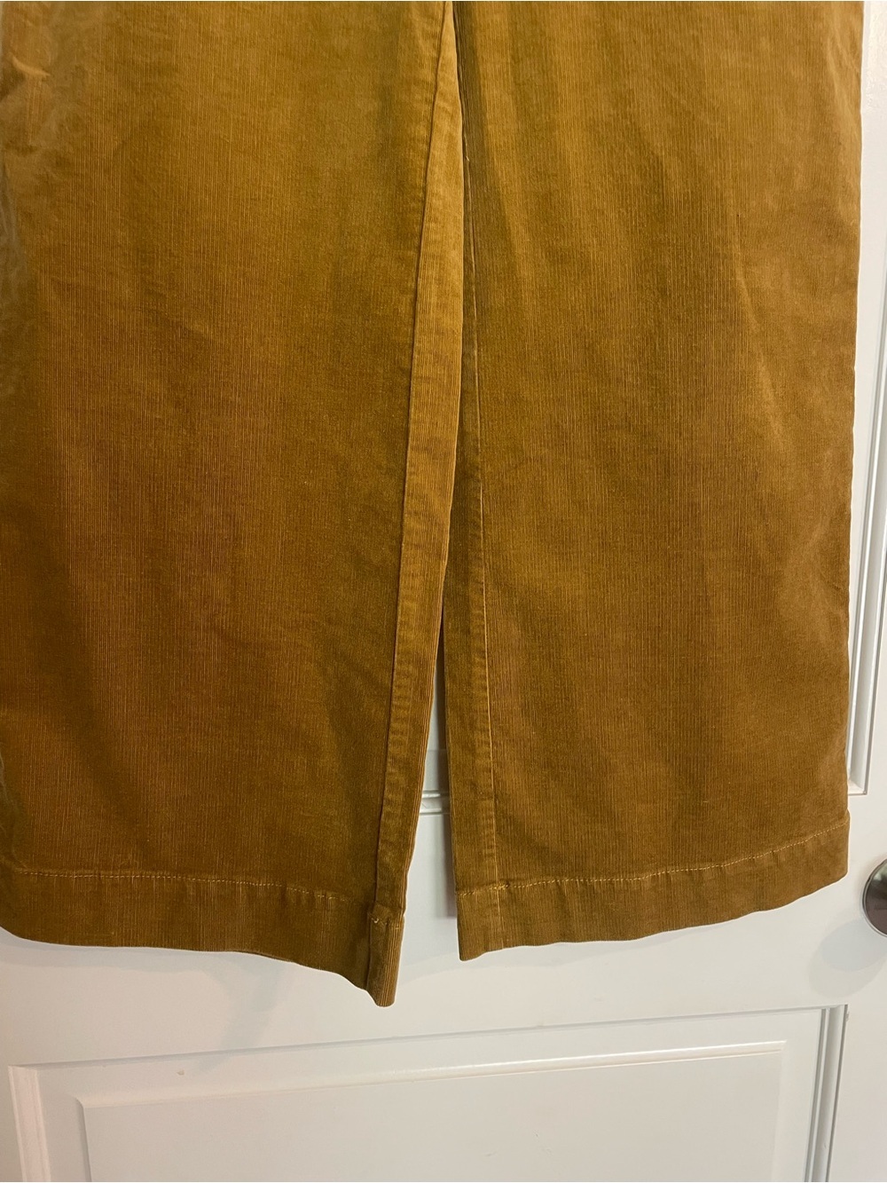 Ann Taylor LOFT THE PALMER Mustard Yellow Brown Wide Leg Corduroy Boho Pants 6 - Picture 3 of 14